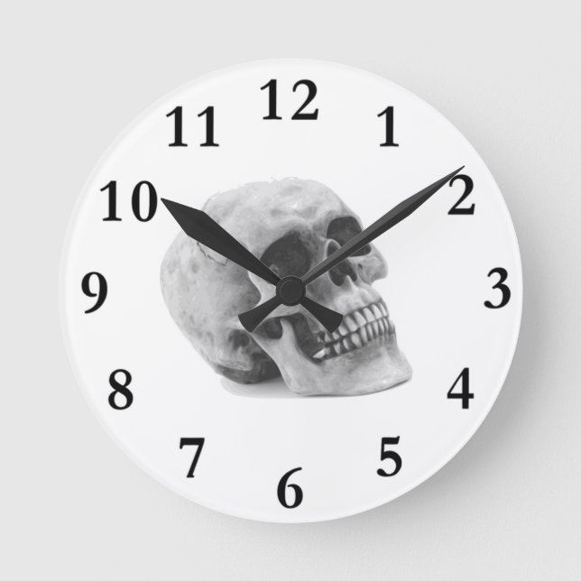 Scary Skull Halloween Runde Wanduhr (Vorderseite)