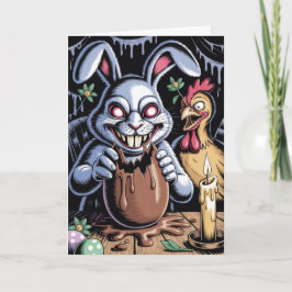 Scary Surreal Horror Easter Card Dark Holiday  Karte