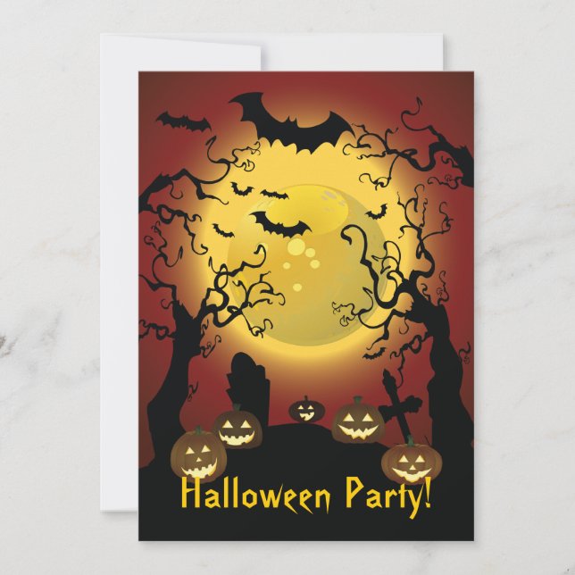 Scary Trees Halloween Party Invitation (Devant)