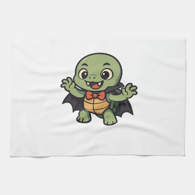 Scary turtle vampire Halloween Oversized T-Shirt Geschirrtuch (Horizontal)
