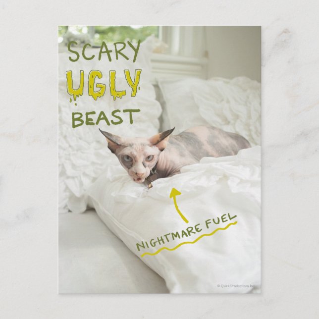 Scary Ugly Cat Postkarte (Vorderseite)