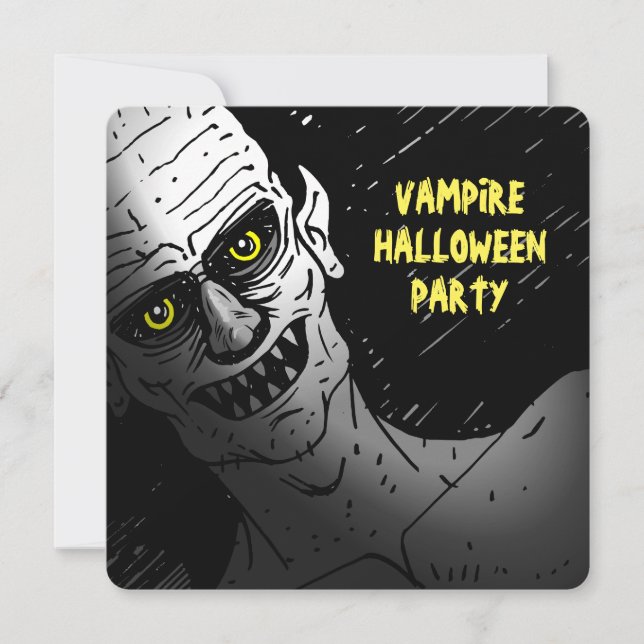 Scary Vampire Halloween Party Invitation Einladung (Vorderseite)