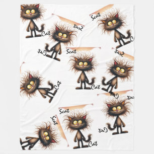 Scat Cat Decke Lustige Wild‑Haarige Katze