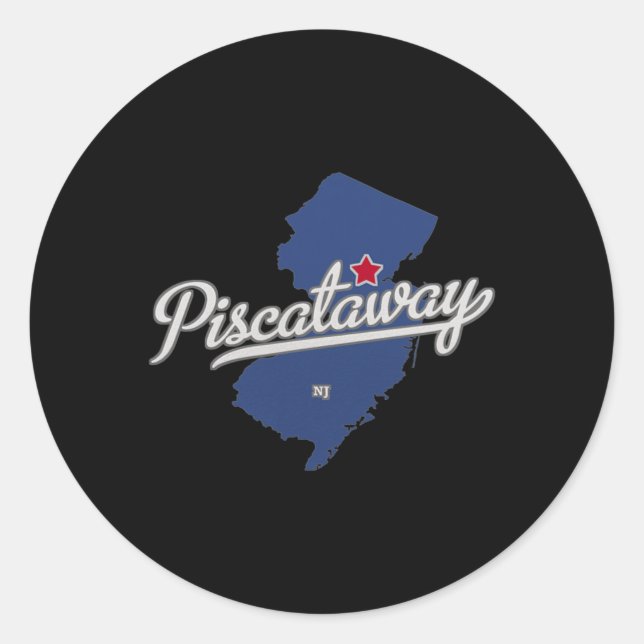 Scataway New Jersey Nj Map  Runder Aufkleber (Vorderseite)