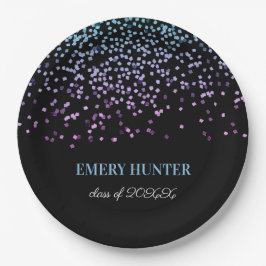 Scatter Glitzer Blau und Lila Pappteller