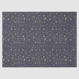 Scatter Gold Navy Blue Stars Seidenpapier