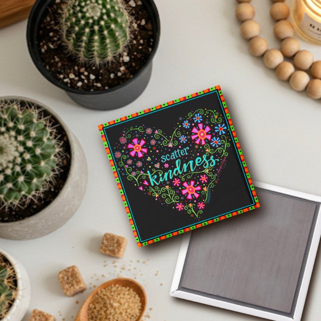 Scatter Kindness Hübsch Floral Heart Trendy Magnet (Von Creator hochgeladen)