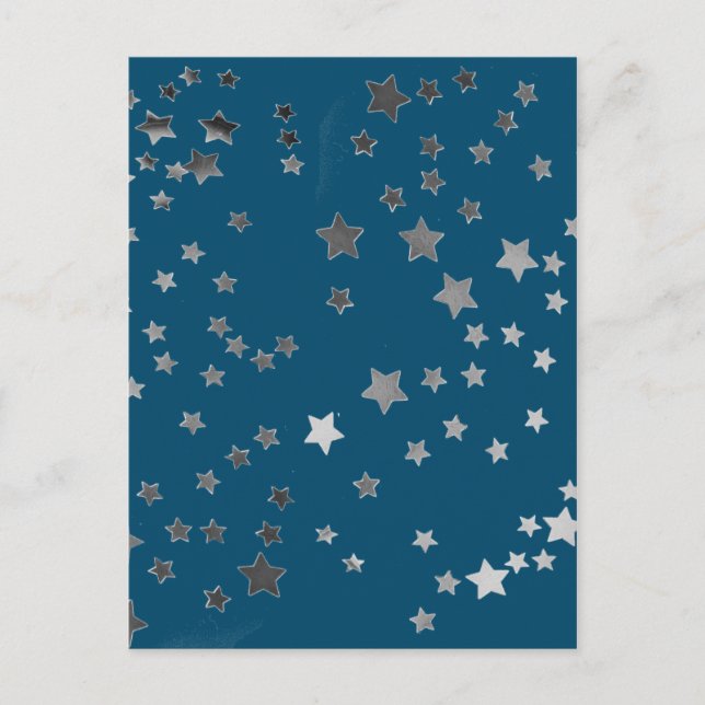 Scatter Stars on Blue Postkarte (Vorderseite)