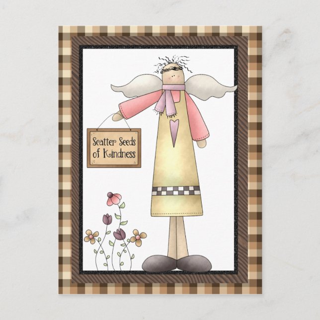 Scatter the seed of Kindness Angel postcard Postkarte (Vorderseite)