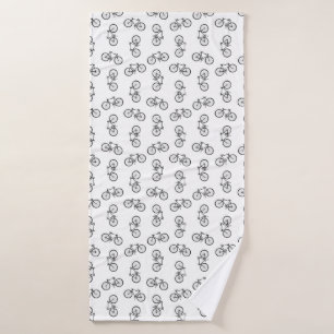 Scattered Bicycle Print Muster CUSTOM BG FARBE Badehandtuch