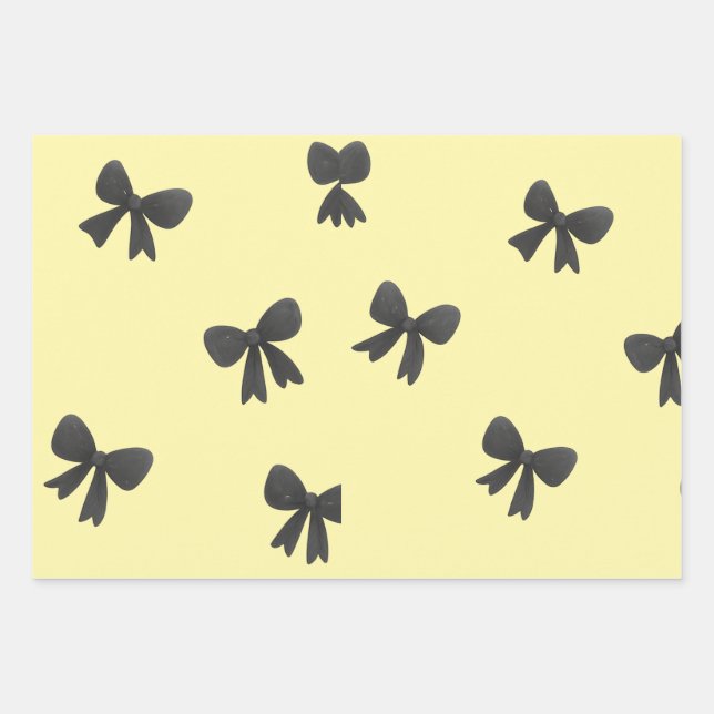 Scattered Bow Pattern Throw Pillow –Minimal design Geschenkpapier Set (Vorderseite)