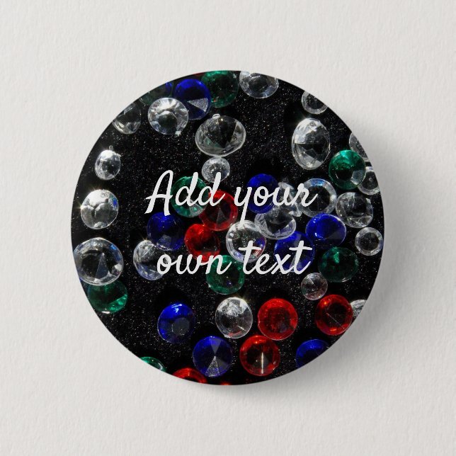 Scattered Jewels and Gemstones Custom Button (Vorderseite)