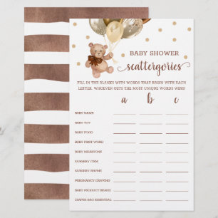 Scattergories Game Baby Shooter Teddy Bear