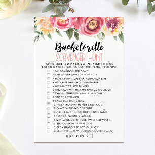 Scavenger Hunt Hen Party Editable Game Card Einladung