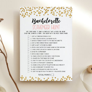 Scavenger Hunt Hen Party Editable Game Card Einladung