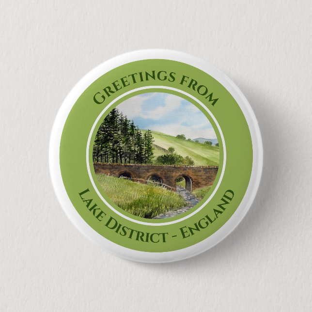 Scawgill Bridge over River Aiken Lake District Ver Button (Vorderseite)