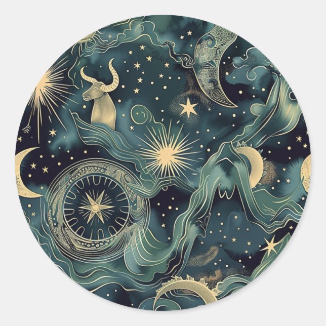 Sceau à stickers personnalisé Taurus Astrologie (Devant)