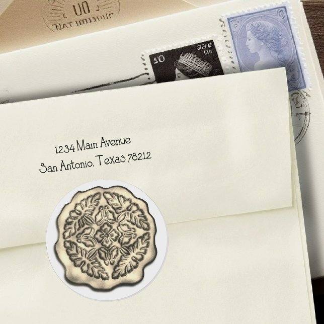 Sceau de cire Faux, Sticker rond Lt. Gold Classic (Créateur téléchargé)