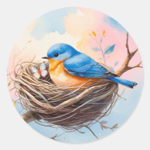 Sceau d'enveloppe Bluebird Nest Autocollants Pas