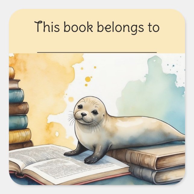 Sceau modifiable et livres Sticker plaque d'immatr (Devant)