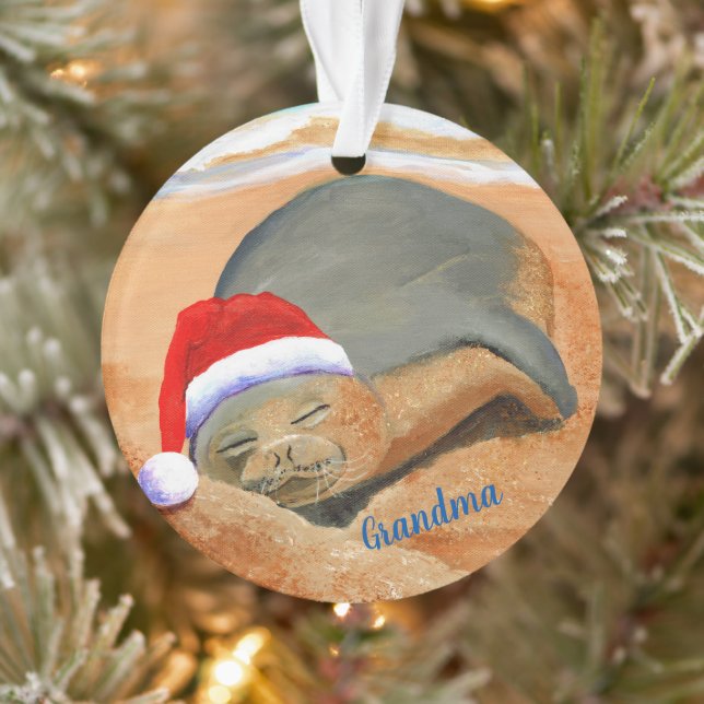 Sceau moine hawaïen de Noël Mele Kalikimaka (Arbre)