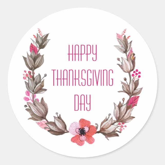 Sceau Sticker Bon thanksgiving simple mais élégant (Devant)