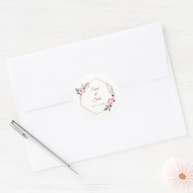 Scellés d'enveloppe de mariage floral autocollants (Enveloppe)