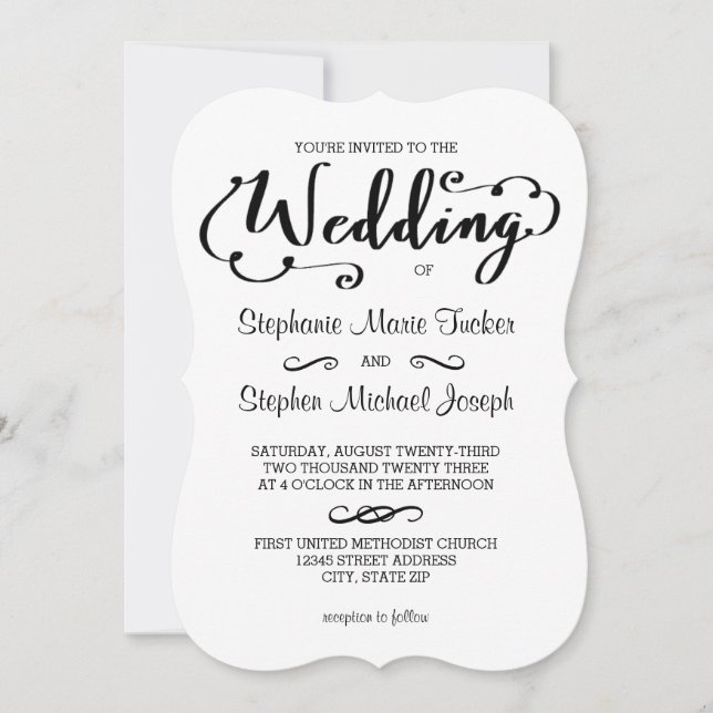 Scénario de mariage - Invitation de mariage (Devant)