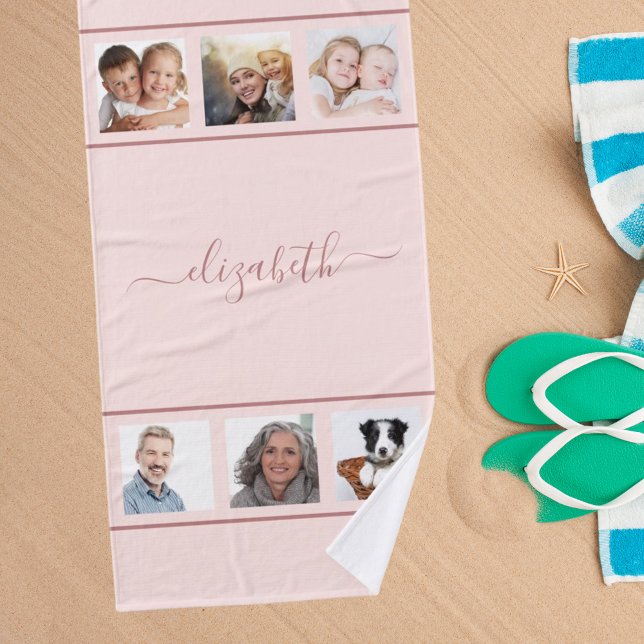 Scénario de monogramme de collage photo en or rose (Créateur téléchargé)