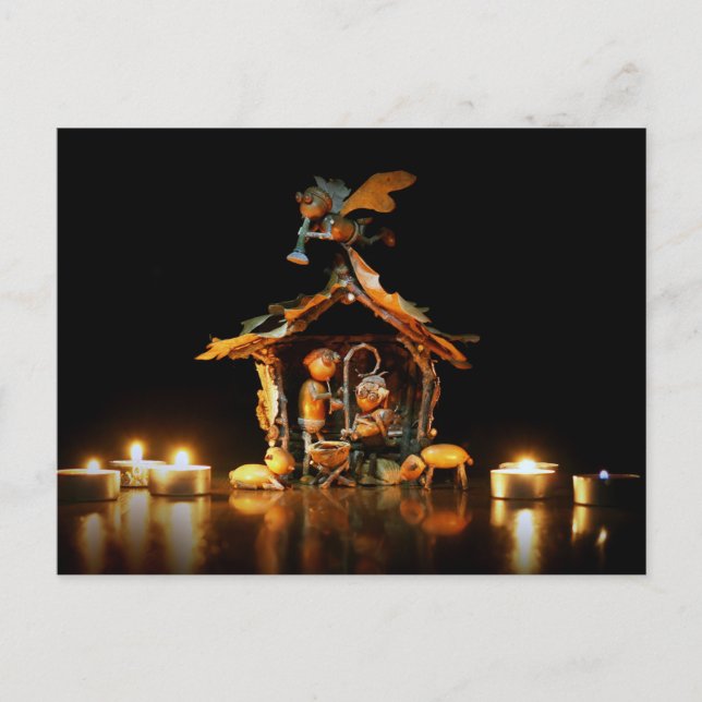 Scène de la nativité des elfes de maïs - Carte de  (Devant)