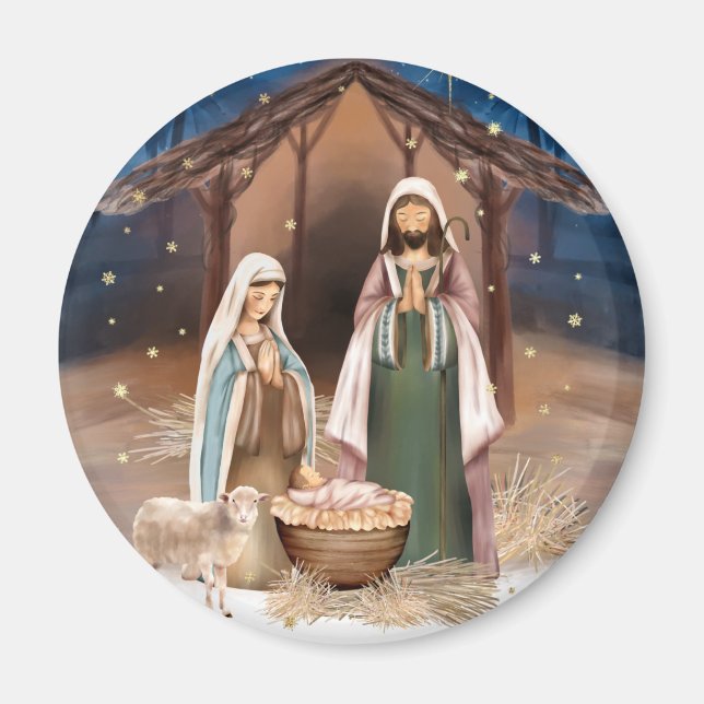 Scène de la Nativité Magnet cadeau de Noël (Devant)
