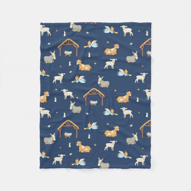 Scène de la Nativité Soft Fleece Couverture de Noë (Devant)