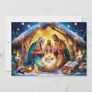 Scène de Nativité Baby Jesus Carte de Noël #3