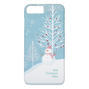 Scène de neige de Noël avec étui de téléphone Snow