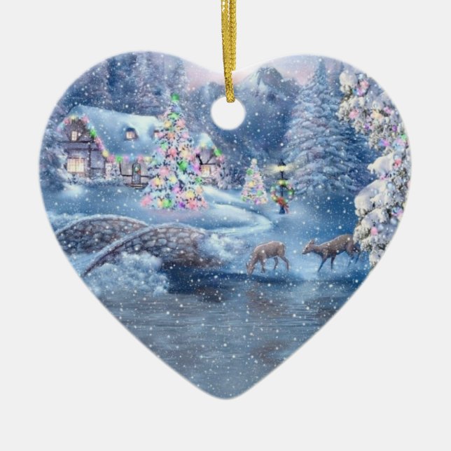 Scène de neige Ornement de Noël (Devant)