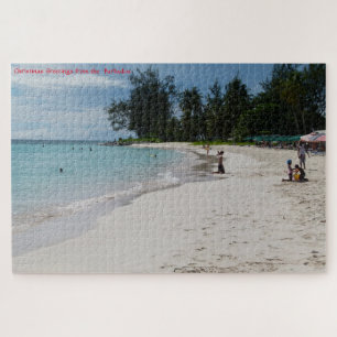 Scène de plage ensoleillée de la Barbade. Puzzle