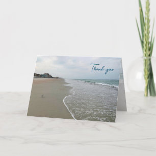 Scène de plage pliée Carte de remerciements person
