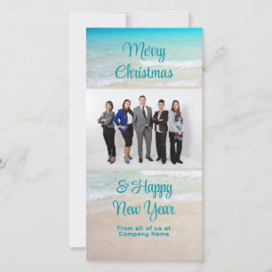 Scène de plage pour carte de vœux de Noël du burea