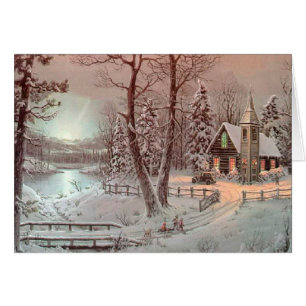 Scène d'église de Noël d'hiver