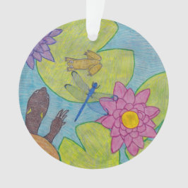 Scène d'étang - Ornement en acrylique
