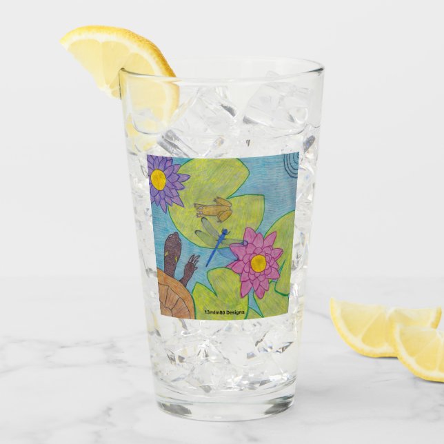 Scène d'étang - Tasse en verre (Devant glace)
