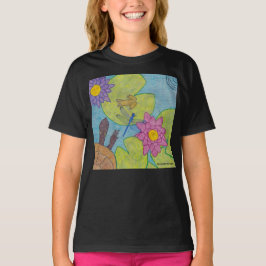 Scène d'étang (vivante) - T-Shirt basique pour fil