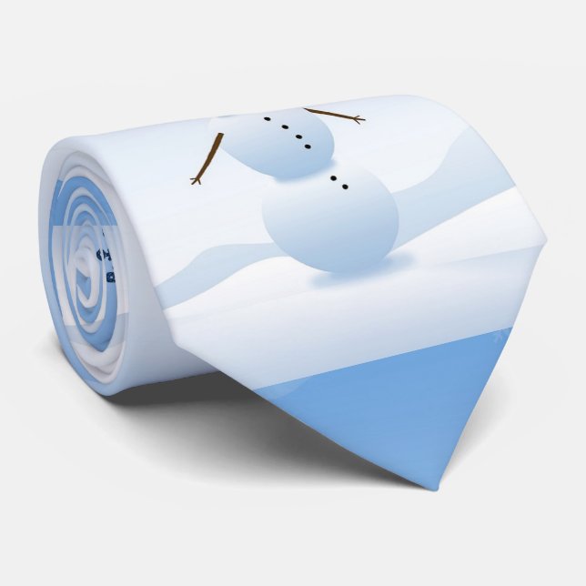 Scène d'hiver avec Snowman Cravate "Let it Snow" (Roulé)