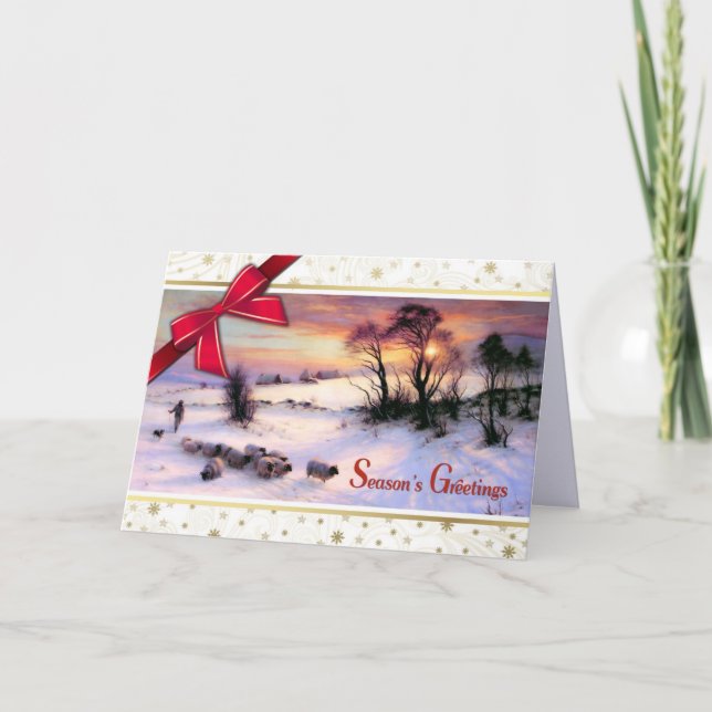 Scène d'hiver Beaux Art Cartes de Noël (Devant)