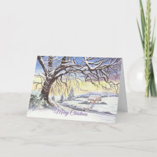 Scène d'hiver de la carte de Noël finale par Sue H