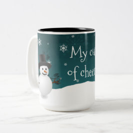 Scène d'hiver de Snowman turquoise Mug de Noël