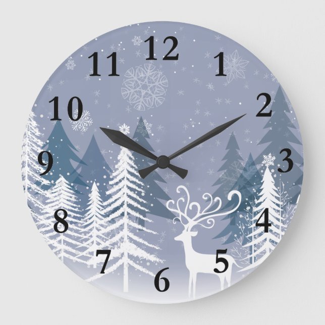 Scène d'hiver (grande) horloge murale (Recto)
