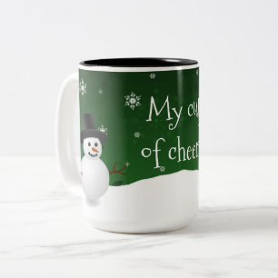 Scene d'hiver Green Snowman Mug de Noël