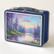 Scène Forêt Dreamy Whimsical Lunchbox métallique