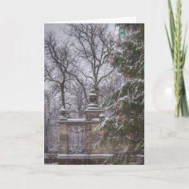 Scène hivernale en Scottish Town. Carte de Noël